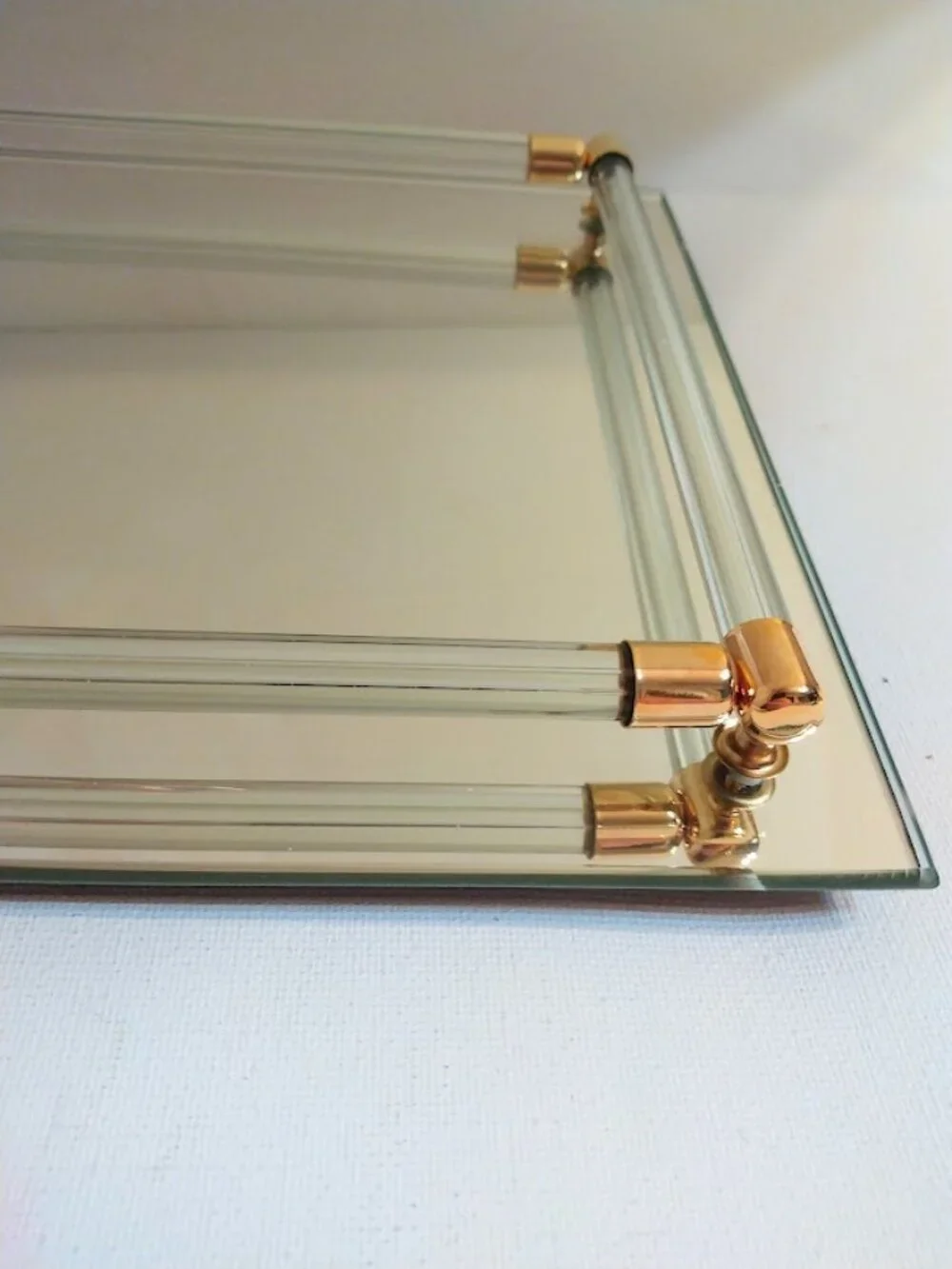 Vintage 80s Avon Mirrored Vanity Tray 11”x8” Dressing Table Feminine Beauty NOS